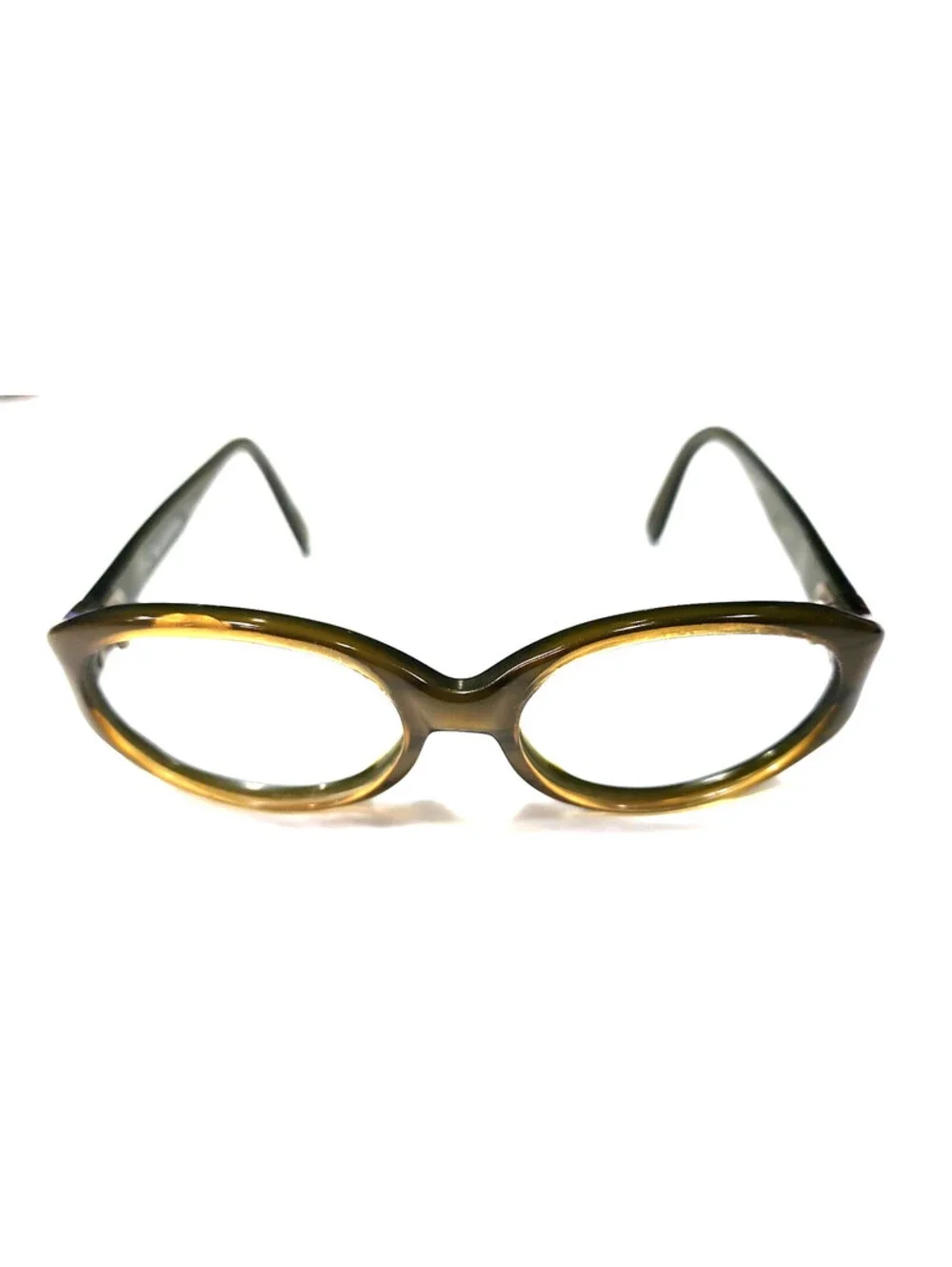 Beausoleil Paris 407 Vintage Small Brown Olive Oval Sunglasses Frame France